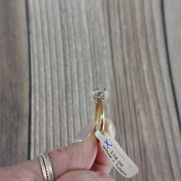 Quartz Gemstone Ring 7 Gold Quartz Stacking Gypsy Bohemian Gift Boho Dainty NWT - Picture 5 of 12